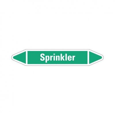 Aufkleber I RKZ-Etikett Sprinkler, grün/weiß, für Ø 15-25mm, 96x17mm, 8/Bogen