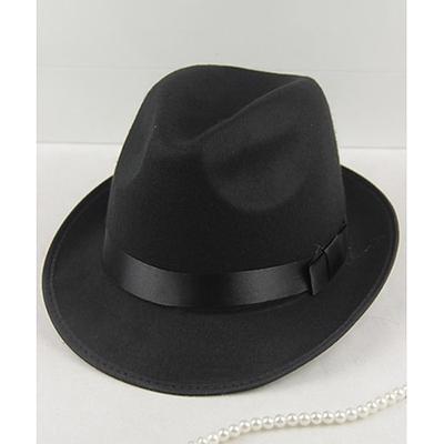 Herren Kentucky Derby Hut Fedora-Hut Hut mit Krempe Schwarz Wein Wollig Fedoras Veranstaltungen Festival Einfach UV-Sonnenschutz Sonnenschutz