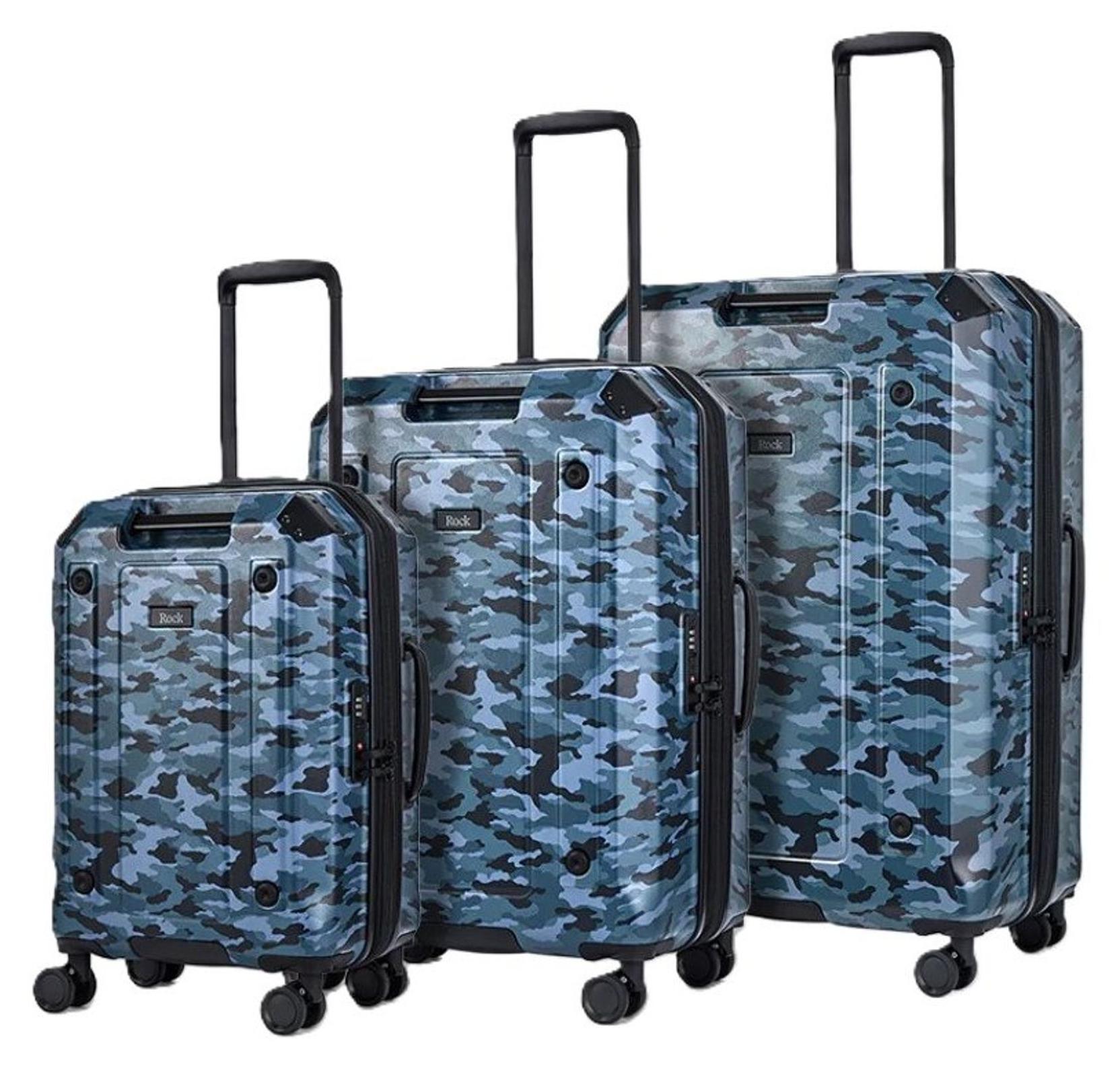 ROCK Alpine Reiseset, blau, 75x49x31 cm, mit TSA-Schloss, erweiterbar, 4 Doppelrädern