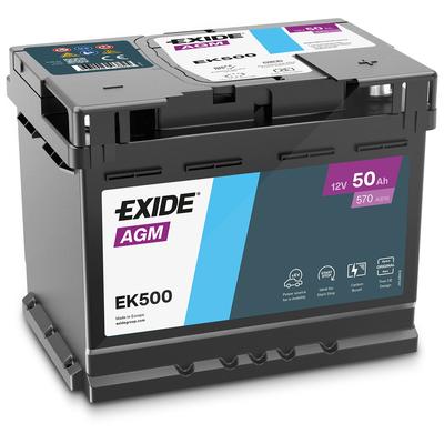 Exide EK500 AGM Starterbatterie 50Ah 570A [Hersteller-Nr. EK500] für BMW, VW, Volvo, Kia