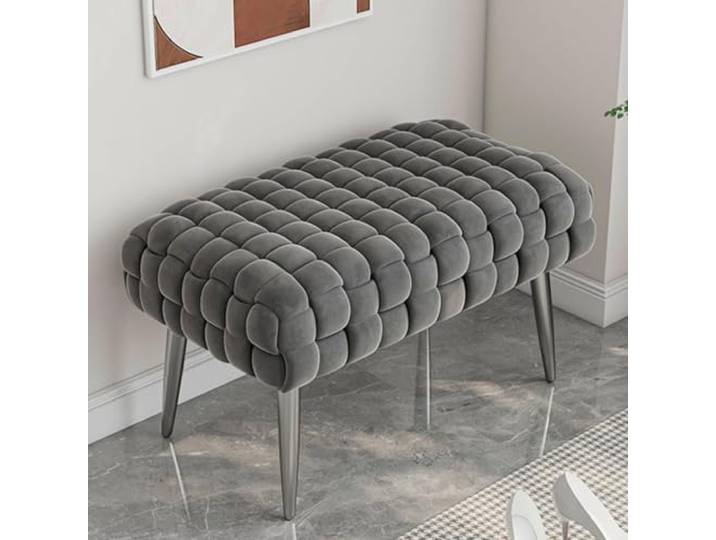 Moderne luxuriöse Polsterbank für Eingang und Wohnzimmer Hochdichter Schaumstoff, weicher Samtstoff, stabiler Holzrahmen, vielseitige Verwendung(47.2in)