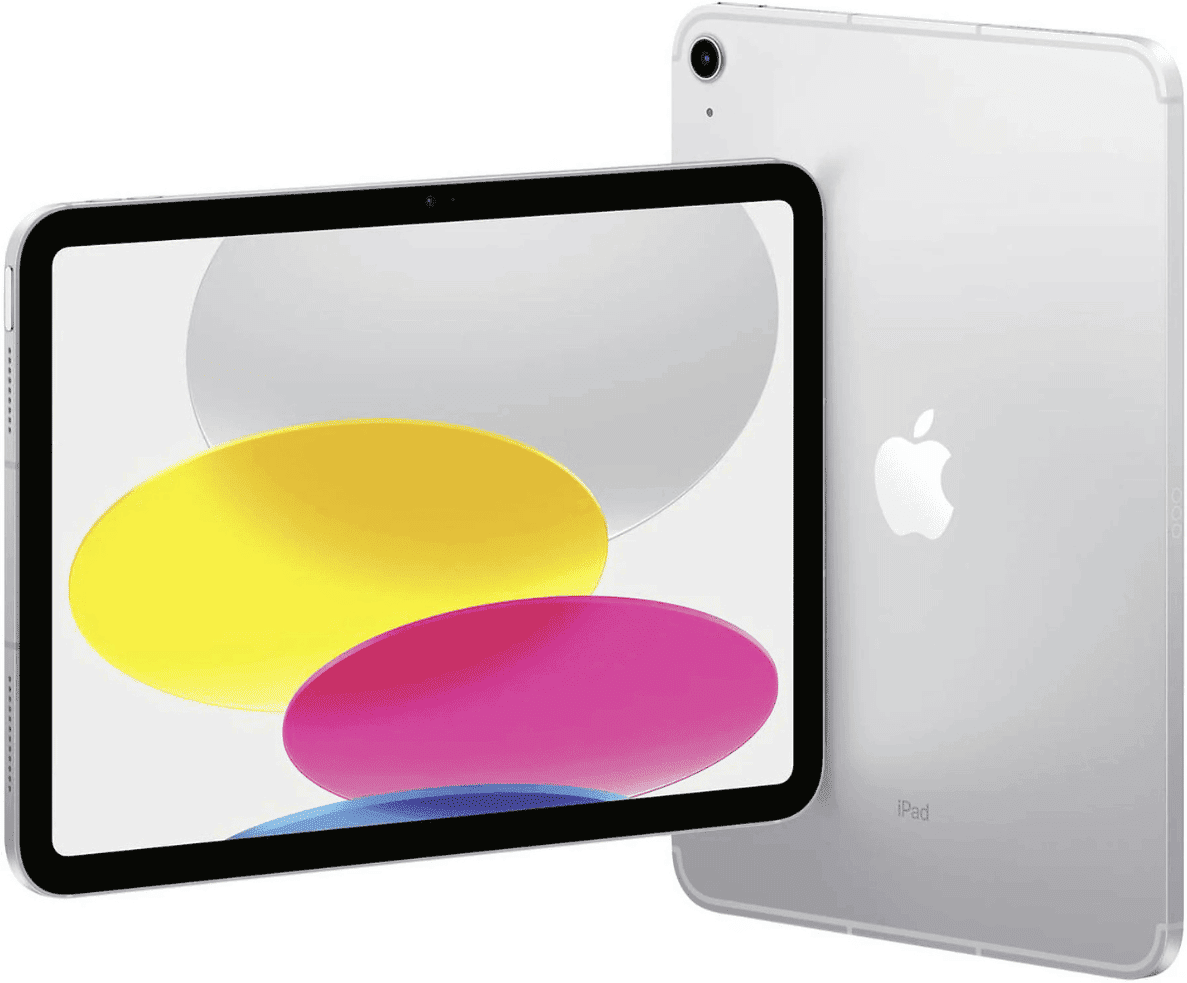 Apple iPad 10 (2022), 10,9" Display, 256GB, Wi-Fi, Silber, Tastatur Case, Norton Internet Security