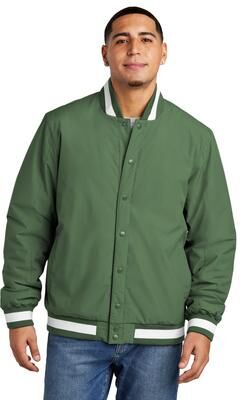 Sport-Tek JST58 Insulated Varsity Jacket in Forest Green size XS   Polyester