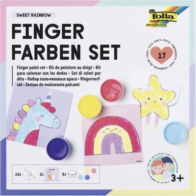 FOLIA Bastelartikel Fingerfarben Set SWEET RAINBOW