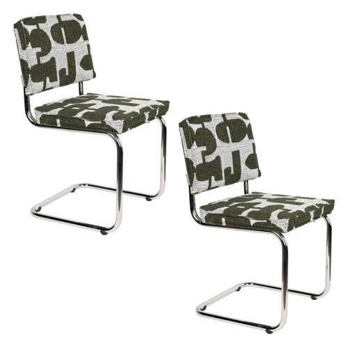 Zuiver eetkamerstoel Ridge Deco Symbols set van 2