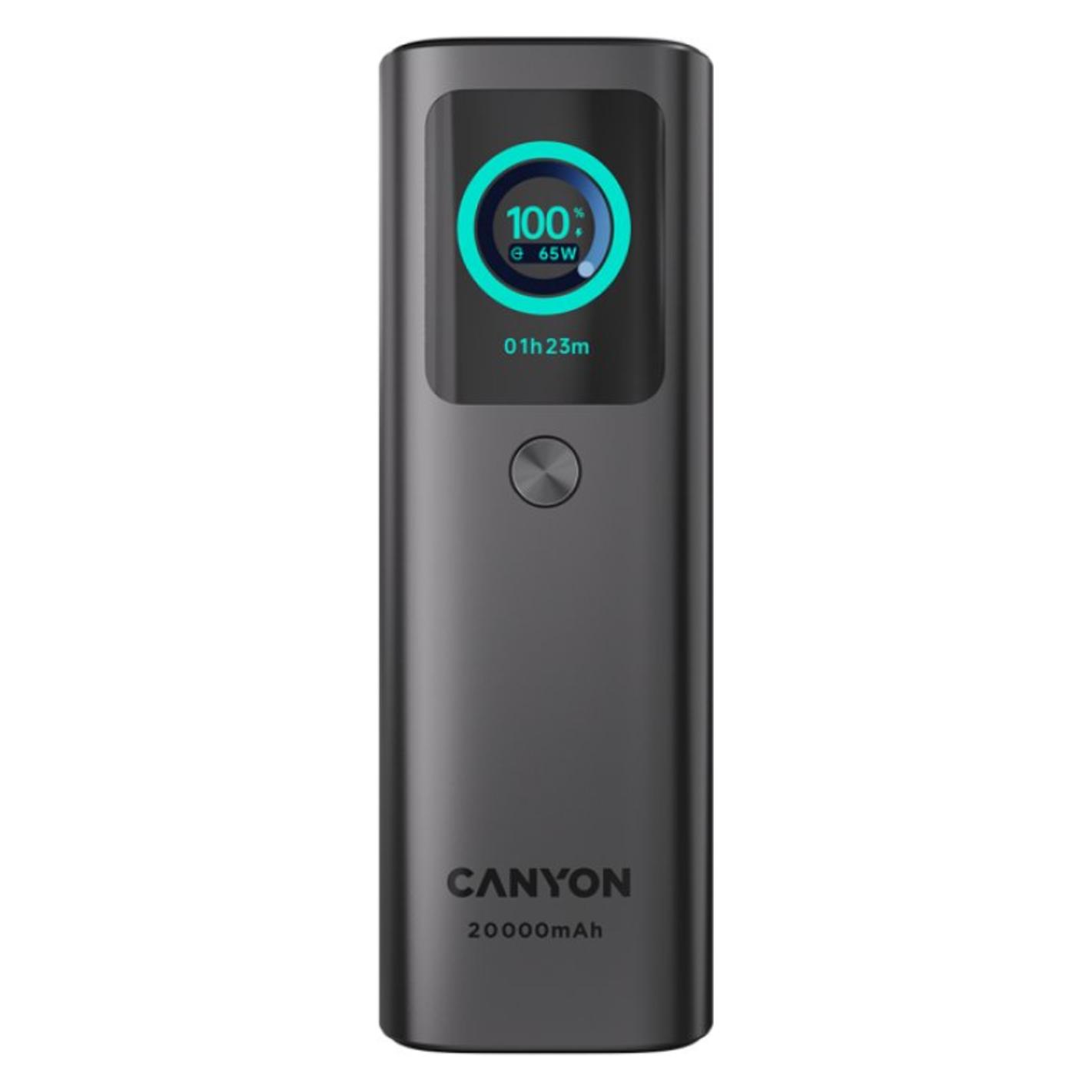 Canyon Power bank Built-in cable power bank OnPower 265 20000mAh 165W Aluminium Dark grey (20000 mAh, 165 W) (CNS-CPB265DG)