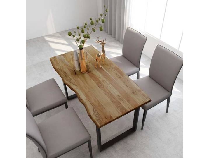 BETTEVE Table de salle à manger 140x70x76 cm Bois d'acacia solide Bon moment en famille 9472646682154
