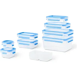 Emsa C&C 9er Set Neu (000,15/0,2/2*0,55/0,55 ins./0,8/1,2/2,2L), Vorratsbehälter, Transparent, Blau