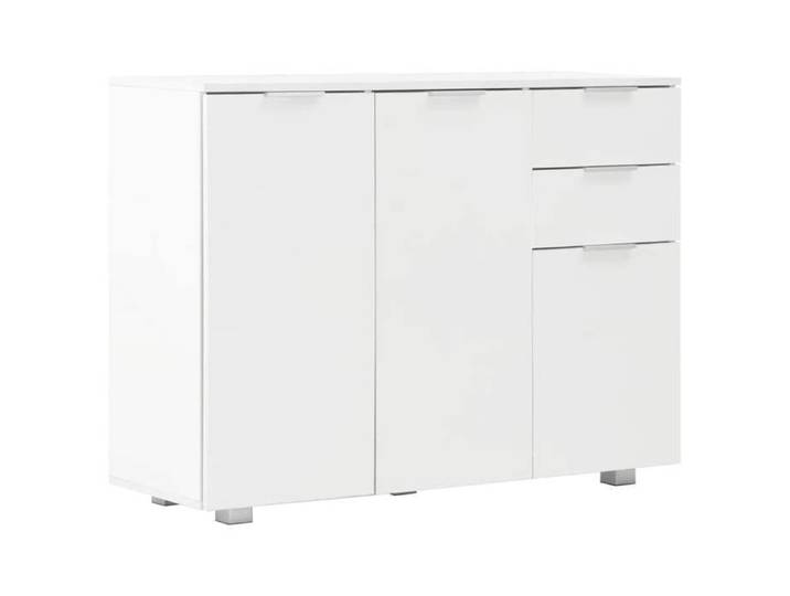 Remise Enfilade de rangement - Blanc - Buffet bas bahut vaisselier - Blanc brillant - 107x35x80 5cm_vxi89r