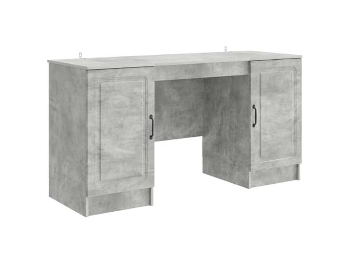 HWKQEQRF Schreibtisch Betongrau 142,5 x 50 x 75 cm Holzwerkstoff Betongrau, Holzwerkstoff, 142,5 x 50 x 75 cm, pflegeleicht, platzsparend, Büro, Homeoffice, Jugendzimmer