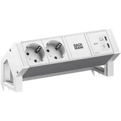 Bachmann, Steckdosenleiste, DESK2 ALU WHITE 2xCEE7/3 (2x, CEE 7/3)