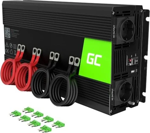 Green Cell INV10 Netzteil & Spannungsumwandler Auto 2000 W Schwarz