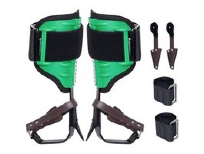 VEVOR Pointes d'escalade d'arbre, 1 paire, crampons d'escalade d'arbre en acier allié, charge de 158 kg, avec sangles et protecteurs de pointes, pour grimpeurs, chasse, cueillette de fruits, vert