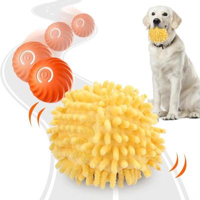 Inspire Curations Self Rolling Dog Ball With Plush Cover, Motion Activated Interactive Toy orange ball And Cover