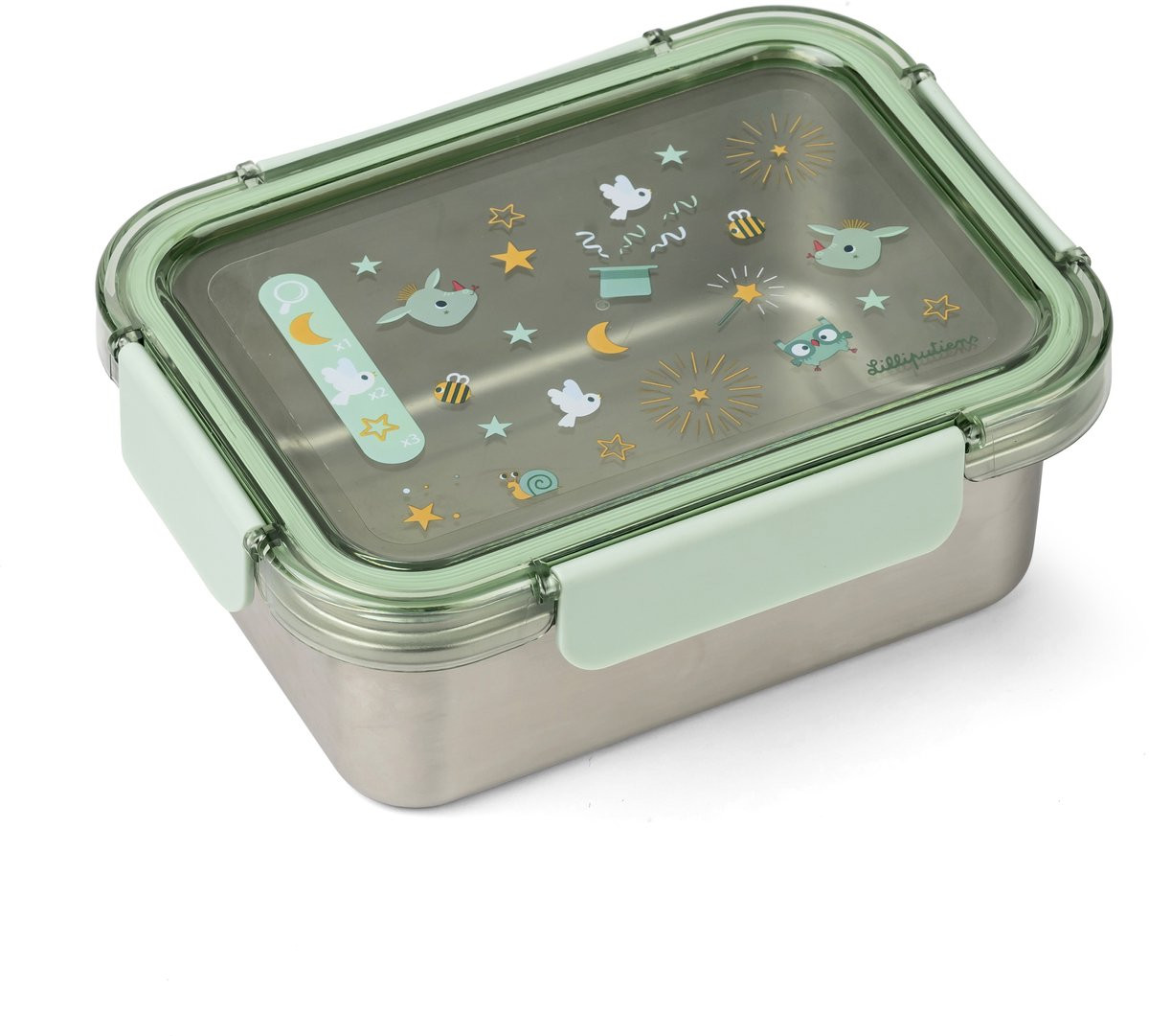 Lilliputiens Joe Lunchbox voor kinderen, roestvrij staal, luchtdicht en lekvrij