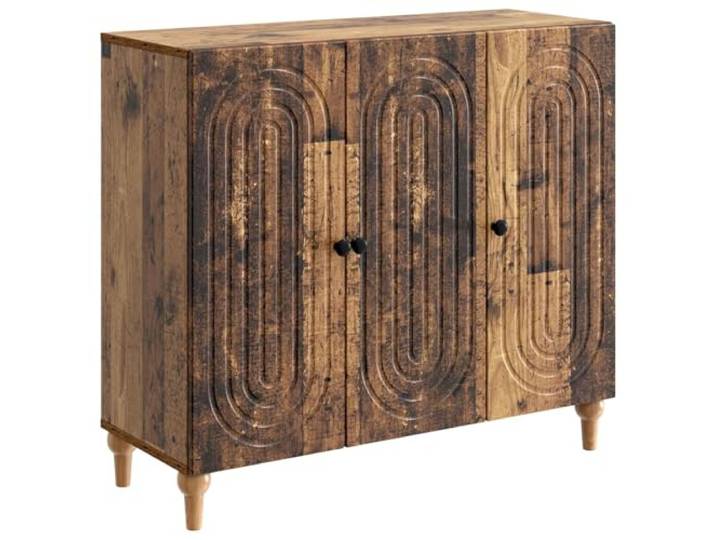 GFMGUEMV Sideboard Altholz 89 x 34,5 x 80 cm Holzwerkstoff Schrank Pendeltüren, glatte Oberfläche, pflegeleicht, vielseitig, elegantes Design, Regale, Küche, Büro, Wohnbereich