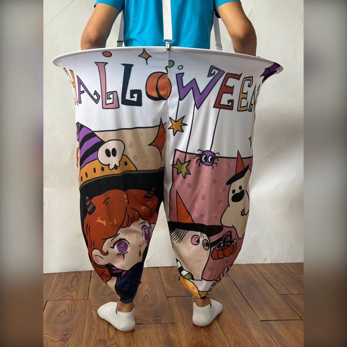 INF Big Nose Halloween Übergroße Spaßhose – Mehrfarbig, Baumwoll-Polyester Digitaldruck für Sacklauf-Kostüm