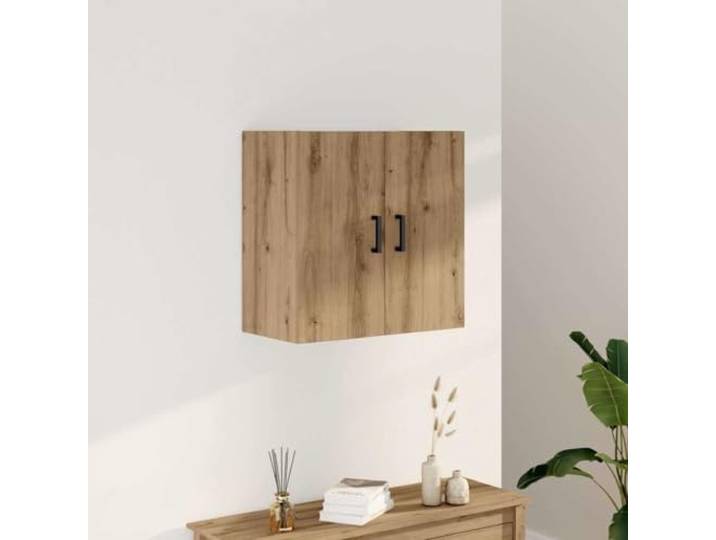 Wandschrank 60 x 31 x 60 cm, Artisan-Eiche aus Holzwerkstoff Holzwerkstoff mit glatter Oberfläche, Wandmontage ohne Bodenfläche, Ablagefläche für Deko und Pflanzen, 60 x 31 x 60 cm