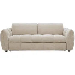 Ausziehbares Design-Sofa 3-Sitzer aus Stoff mit strukturiertem Samteffekt taupe WONDER