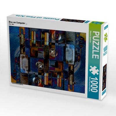 CALVENDO Puzzle Blau am Computer... 1000 Teile Puzzle quer | 1000 Teile Lege-Größe 64 × 48 cm Foto-Puzzle für glückliche Stunden
