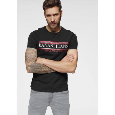 T-Shirt BRUNO BANANI, Herren, Gr. L (52/54), schwarz, Obermaterial: 100% Baumwolle, bedruckt, schmal, Rundhals, Shirts T-Shirt, kurzärmelig, schmal geschnitten, bedruckt, Rundhalsausschnitt