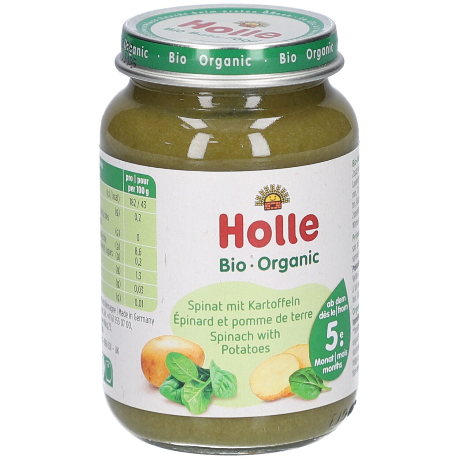 Holle Spinat mit Kartoffeln 190 g Brei