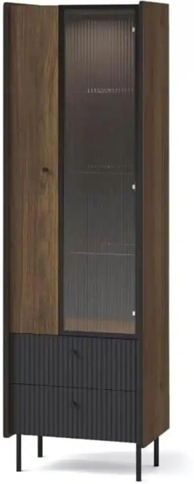 Höffner Vitrine   ¦ holzfarben ¦ Maße (cm): B: 59 H: 190