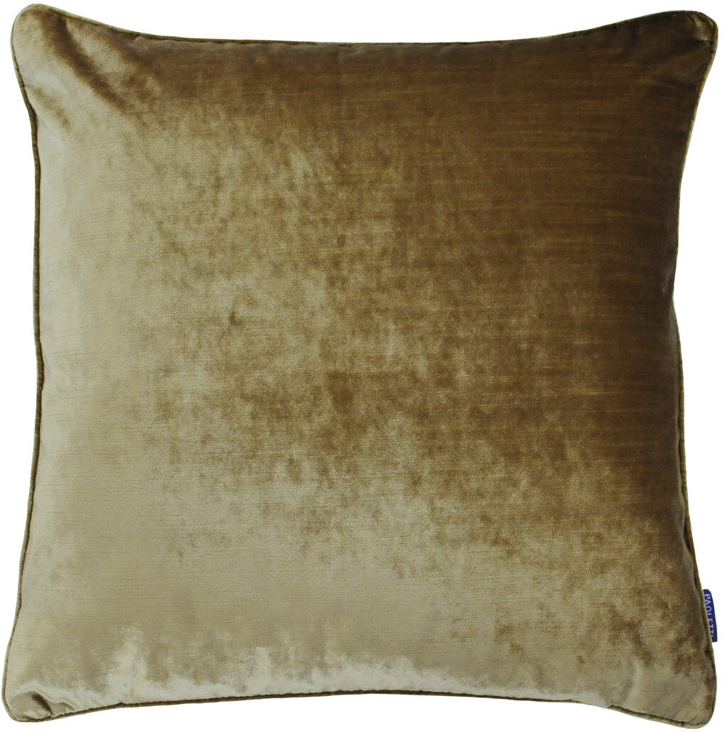 Paoletti Luxevelvet Square Throw Cushion Gold