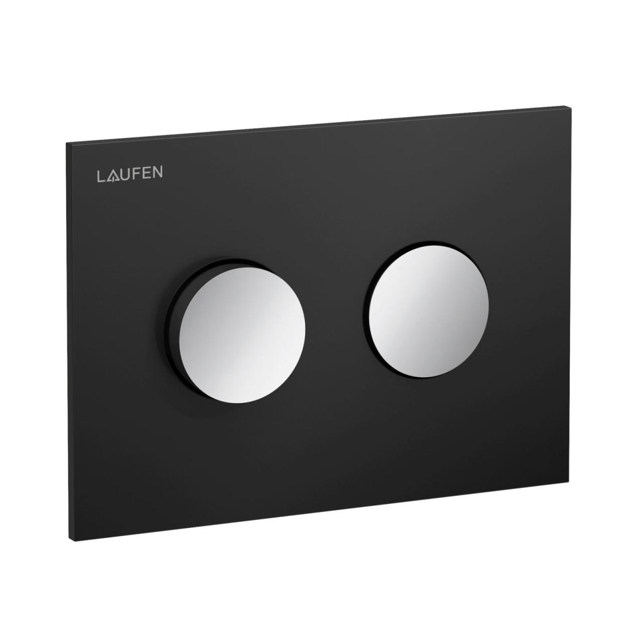 Laufen Betätigungsplatte GROOVE INEO mit Dual-Flush schwarz matt/Tasten chrom, H9001171230001 H9001171230001