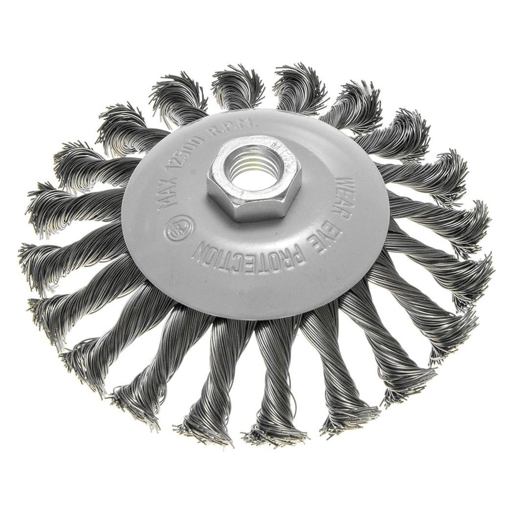 Graphite Drahtbürste 125mm, gedrehter Draht, Stahl M14 (60098061)