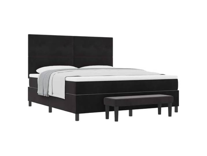 vidaXL Boxspringbett mit Kopfteil Schwarz 200 x 180 cm Samt