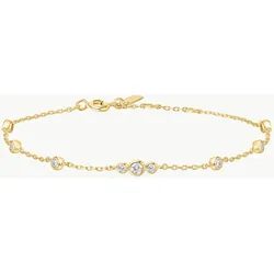 ANIA HAIE - BRACELET - Sparkling Bezel Cubic Zirkonia Station Clip Chain - gold