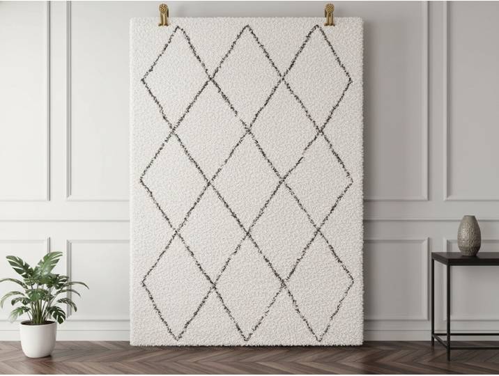 Tapis poils longs RENAUD motifs graphiques