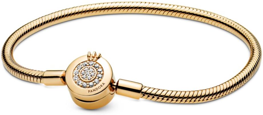 Pandora Moments Sparkling Crown O Snake Chain rannekoru, keltakullattu,