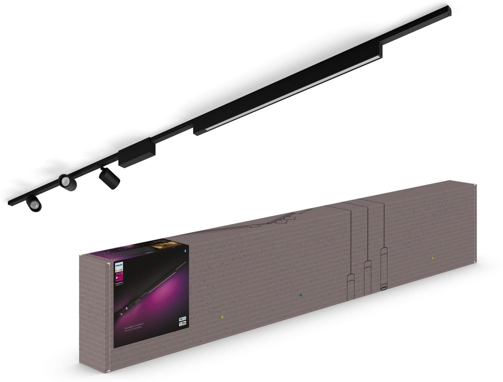 Philips HUE LED Wandleuchte "LED Schienenspot Perifo", schwarz, 4, Leuchten, LED Wandleuchte schwarz 4