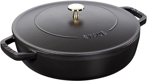Staub Chistera braadpan van gietijzer, zwart, B/D/H: 31.7 x 24 x 11.6 cm