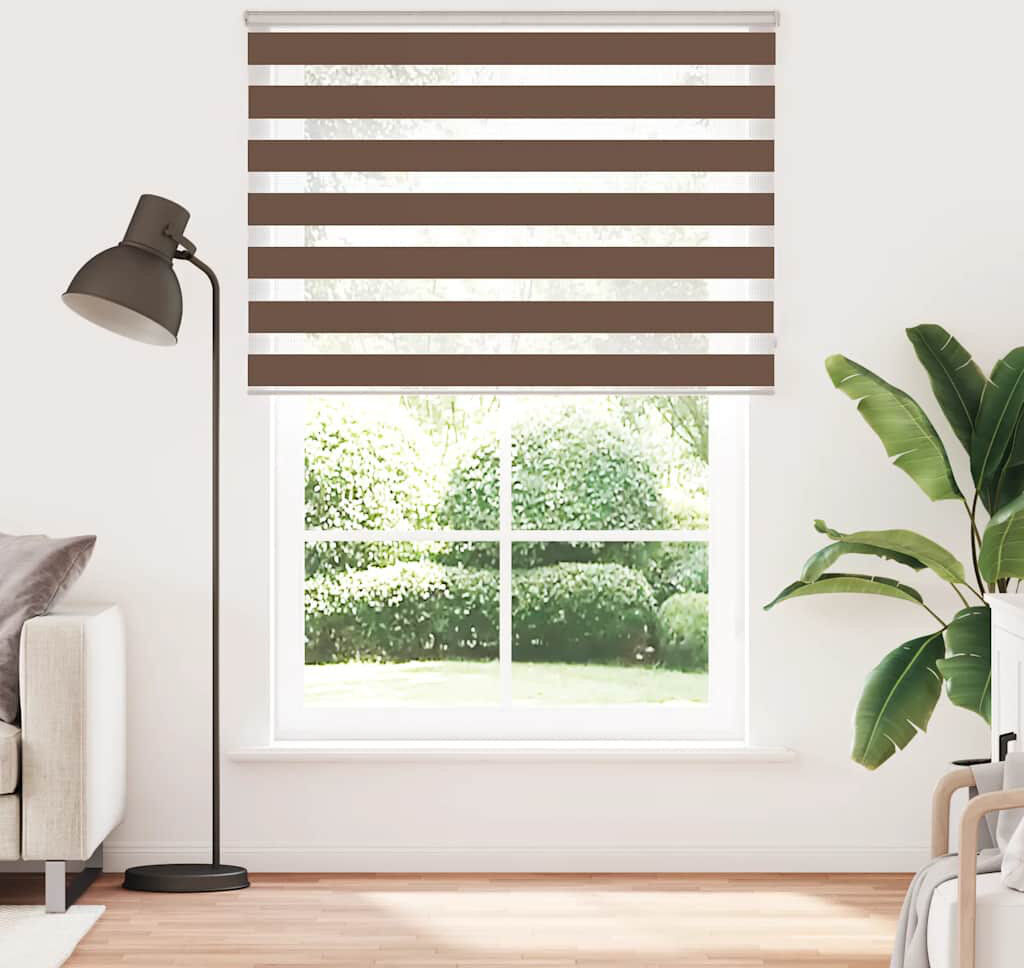 George Oliver Zebra Blind Polyester Brown 155cmW x 230cmL
