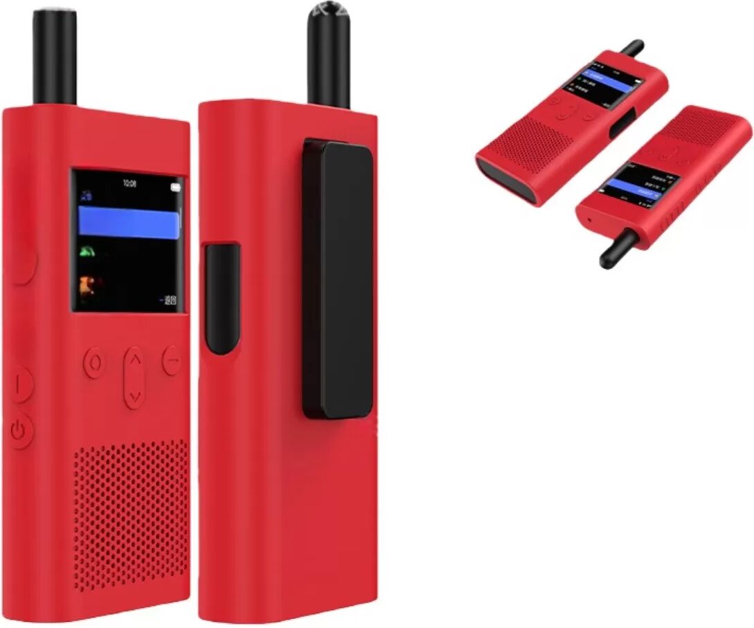 INF Étui de protection en silicone compatible avec le talkie-walkie réseau public Xiaomi - Antirayures, antichoc Rouge