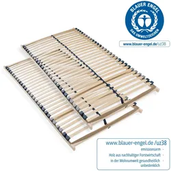 Sleepneo Lattenrost 180x200, Ergonomischer 7 Zonen Lattenrost aus Buchenholz, 28 Latten, Hergestellt in Deutschland, 2x 90x200cm Lattenrost, Traglast 150Kg