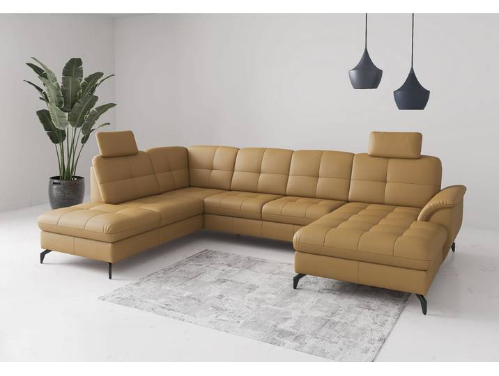 Wohnlandschaft SIT & MORE Zora , curry, T:212cm, Sofas, Wohnlandschaft