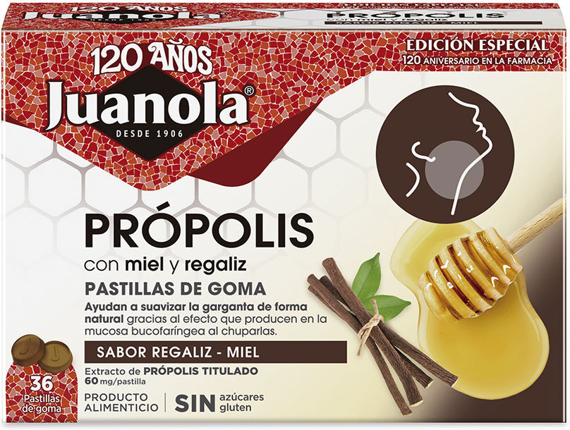Juanola Própolis Regaliz Miel gummies 36 u