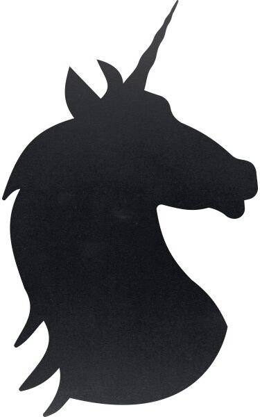 Securit Silhouette Unicorn Kridttavle, Sort