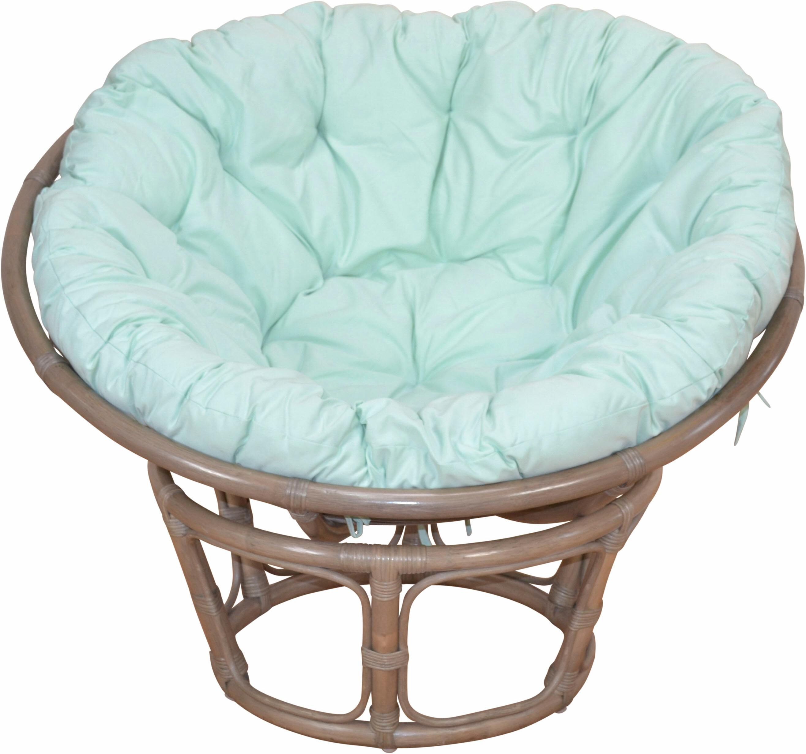 Rattanstuhl HOME AFFAIRE "Buse", bunt (naturgrau, mint), Ø100cm, Stühle, Rattanstuhl, aus handgeflochtenem Rattan naturgrau, mint Ø100cm