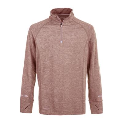 Funktionsshirt ENDURANCE "LYLE JR.", Jungen, Gr. 152, braun (braun, meliert), 88% Polyester, 12% Elasthan, meliert, normal, hoch geschlossener Ausschnitt, Shirts Funktionsshirt, mit innovativer Quick Dry-Technologie