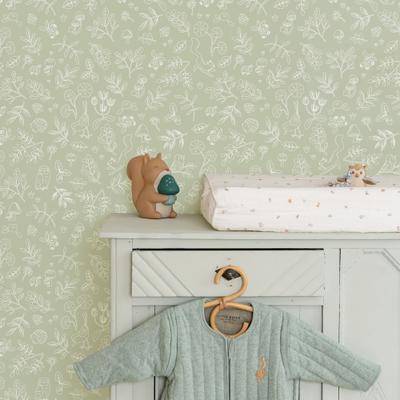 Vliestapete LITTLE DUTCH "Forest Wonders", grün (grun), H:10m L:10m, Vlies, Tapeten, Design Tapeten
