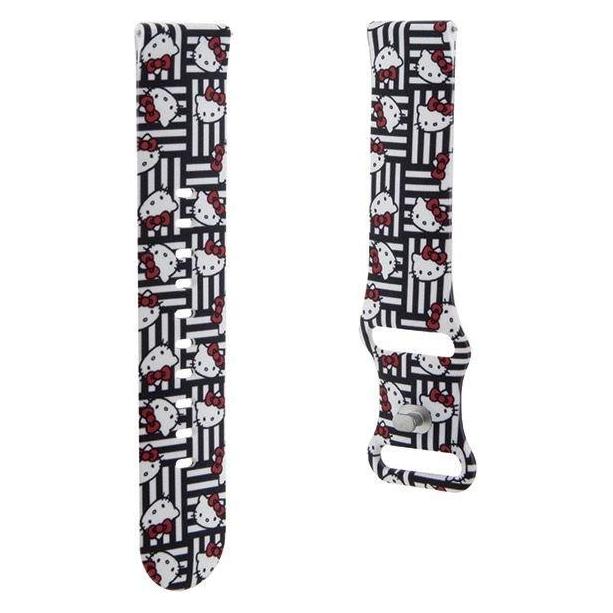 Hello Kitty Pasek Uniwersalny HKUWLSDIESK Silicone Heads & Stripes czarny/black strap 22mm (Silicone, Stainless Steel) (1696244904)