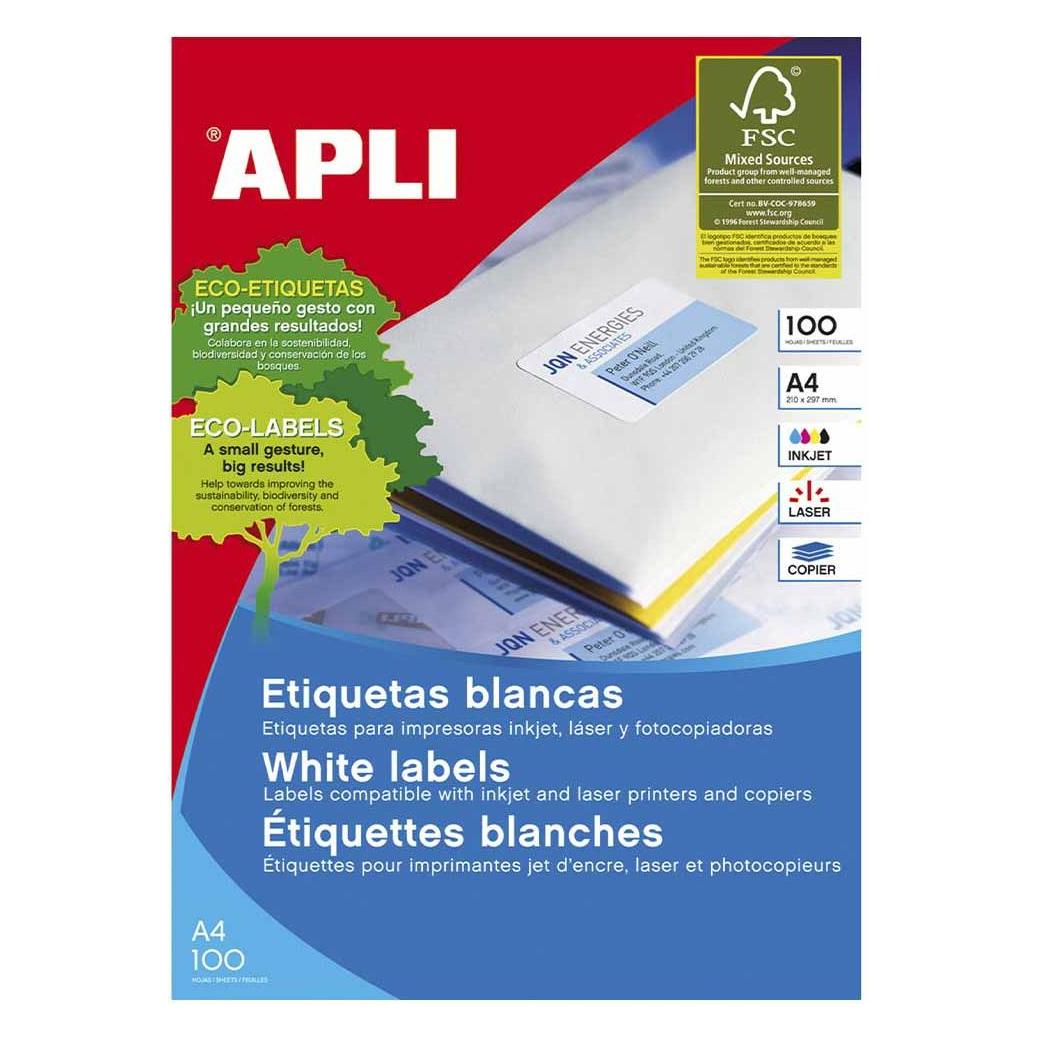 Apli Etiketten weiss 210,0X148,0 100 Blatt (1243)