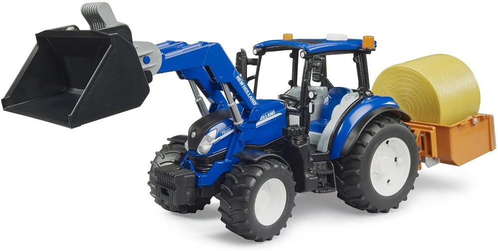 Trator New Holland T5.120 com Pá e Atrelado - BRUDER