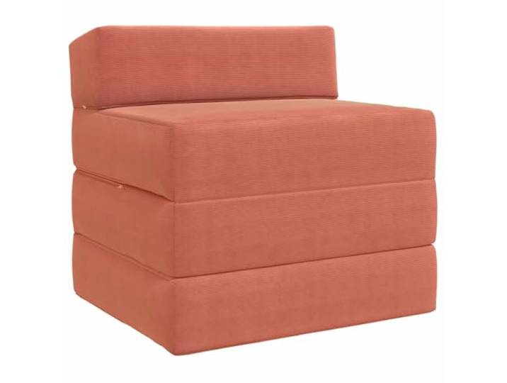 KUTYWEXFM Klappsofa 2-in-1 Schlafsofa Rot-Orange Cordstoff 70x60x63 cm Flexibler Sessel und Gästebett für Schlafzimmer oder Gästezimmer. Abnehmbarer Bezug mit Reißverschluss für die Pflege.