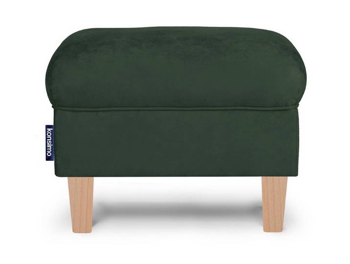KONSIMO® Sitzhocker MILES Polsterhocker Pouffe, Massivholzbeine, zeitloses Design, pflegeleichter Stoff